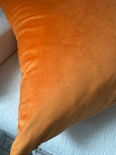 Load image into Gallery viewer, Bright Orange Velvet Pillow