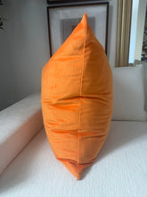 Load image into Gallery viewer, Bright Orange Velvet Pillow