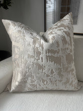 Load image into Gallery viewer, Ivory Abstract Jacquard-Velvet Pillow