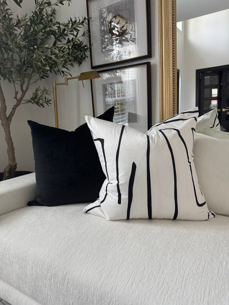 Simplicity Abstract Pillow - White
