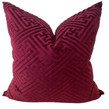 Load image into Gallery viewer, Wine Luxe Velvet Cut Pillow
