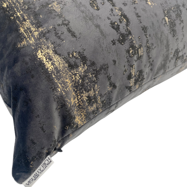 Slate Grey Abstract Pillow