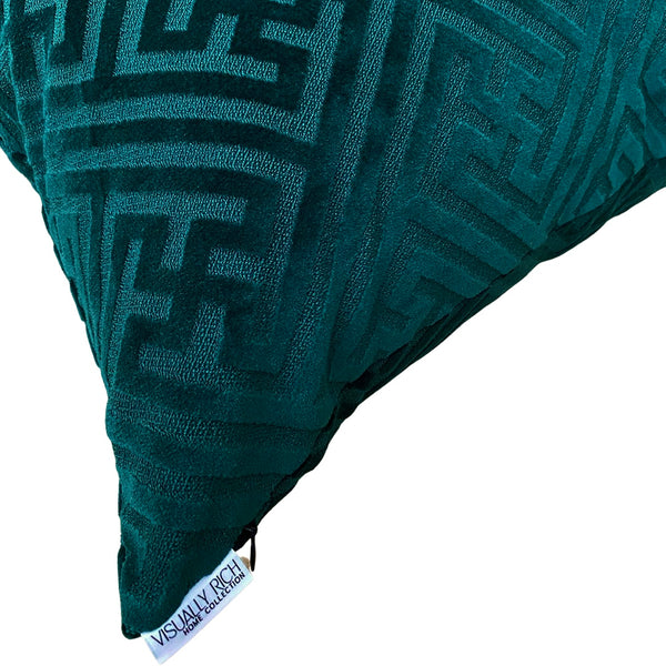 Forest Green Luxe Velvet Cut Pillow