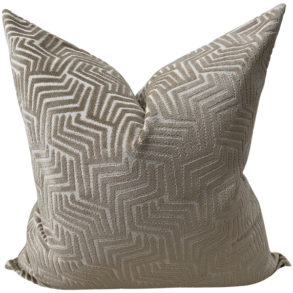 Taupe Velvet Cut Pillow