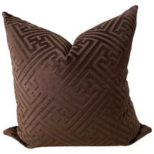 Load image into Gallery viewer, Brown Luxe Velvet Cut Pillow
