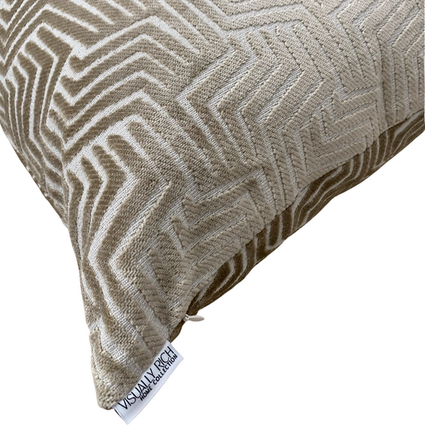 Taupe Velvet Cut Pillow