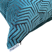 Load image into Gallery viewer, Teal Velvet Cut Pillow
