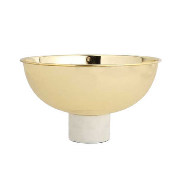 Gold Bowl On White Stone Base