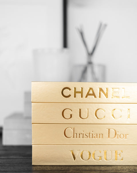 Designer-Inspired Storage Book - G Gold