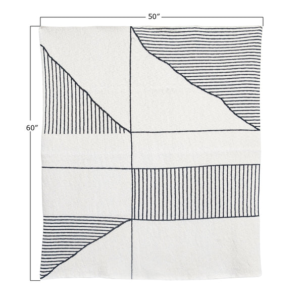 Abstract Cotton Knit Throw
