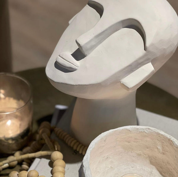 Cement Face Sculpture