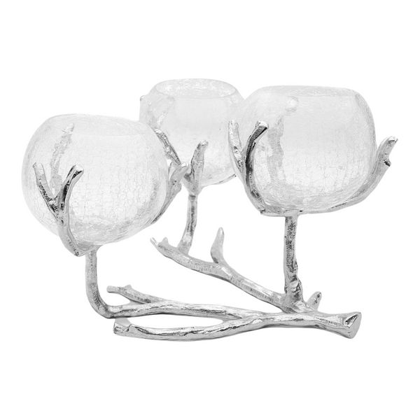 Silver 3 Branch Centerpiece