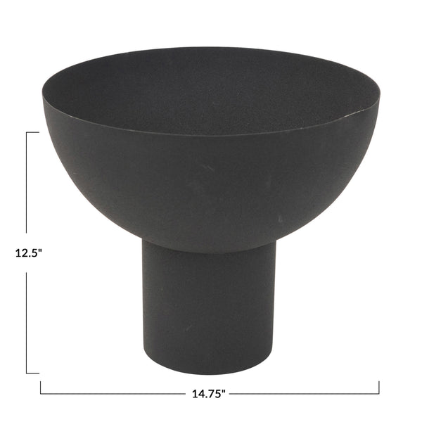 Black Decorative Metal Footed Bowl