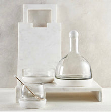 Load image into Gallery viewer, White Marble &amp; Glass Wine Carafe

