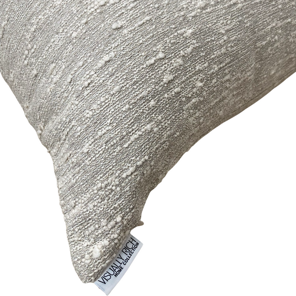 Gray and White Bouclé Pillow