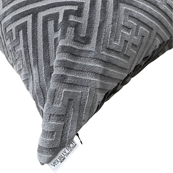 Gray Luxe Velvet Cut Pillow