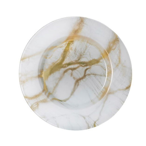 Gold/White Marble Dinner Plates - Set of 4