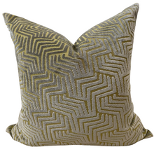 Load image into Gallery viewer, Silver Chartreuse Velvet Cut Pillow
