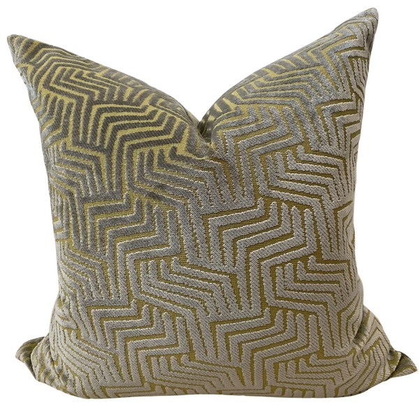 Silver Chartreuse Velvet Cut Pillow