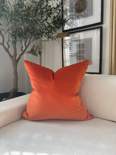 Orange Velvet Pillow