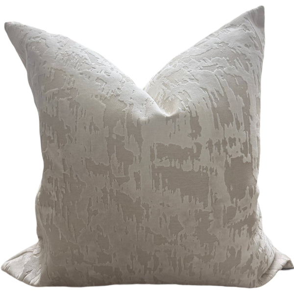Ivory Abstract Jacquard-Velvet Pillow