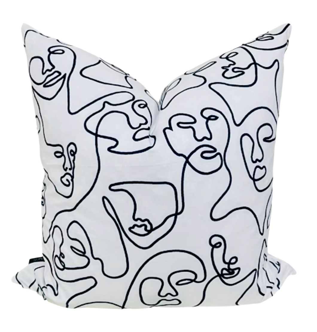 Face 2 Face Abstract Pillow