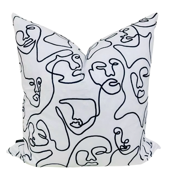 Face 2 Face Abstract Pillow