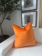 Load image into Gallery viewer, Bright Orange Velvet Pillow
