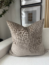 Load image into Gallery viewer, Taupe Leopard Velvet Cut Pillow
