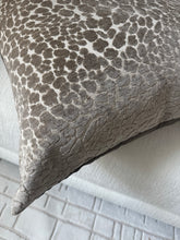 Load image into Gallery viewer, Taupe Leopard Velvet Cut Pillow
