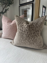Load image into Gallery viewer, Taupe Leopard Velvet Cut Pillow
