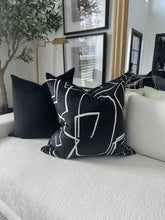 Load image into Gallery viewer, Black - White Lines Abstract Pillow
