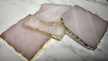 Load and play video in Gallery viewer, Rose Pink Quartz Coasters (Set Of 4)
