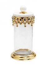 Load image into Gallery viewer, Hammered Glass Canister w/Gold Design and Marble Lid (Size Options)
