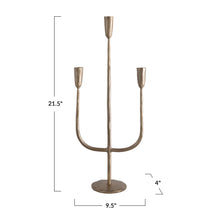 Load image into Gallery viewer, Hand-Forged Metal Candelabra with Antique Finish

