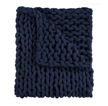 Load image into Gallery viewer, Navy Chenille Chunky Knit Throw

