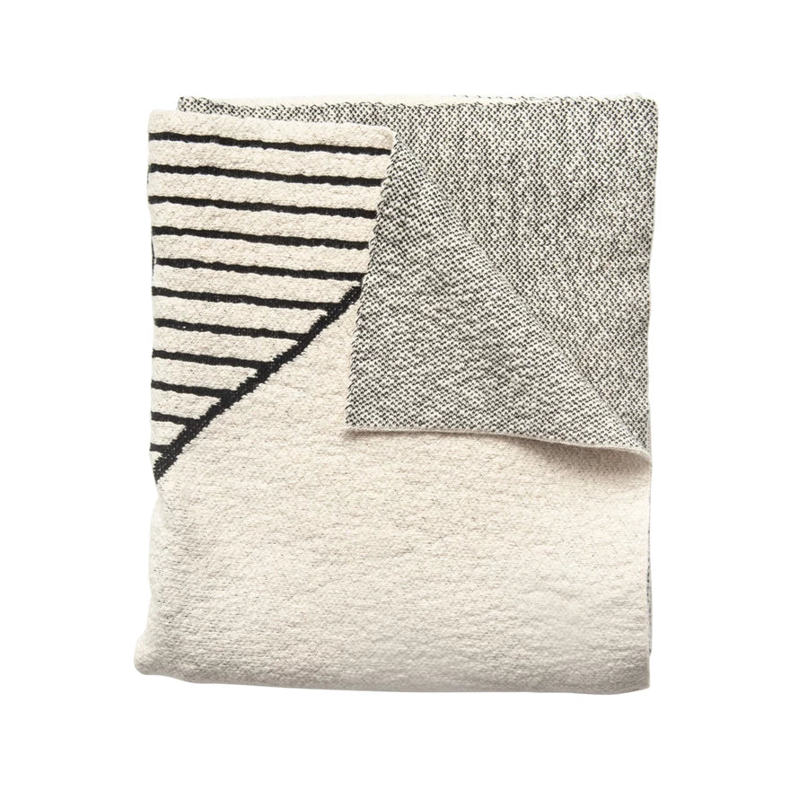 Abstract Cotton Knit Throw