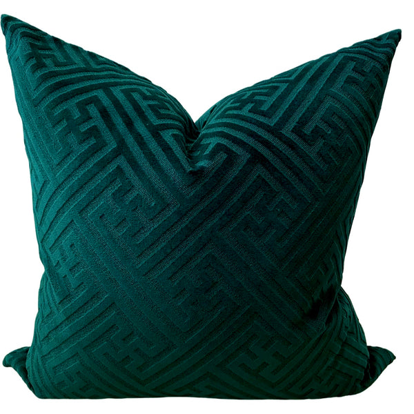 Forest Green Luxe Velvet Cut Pillow