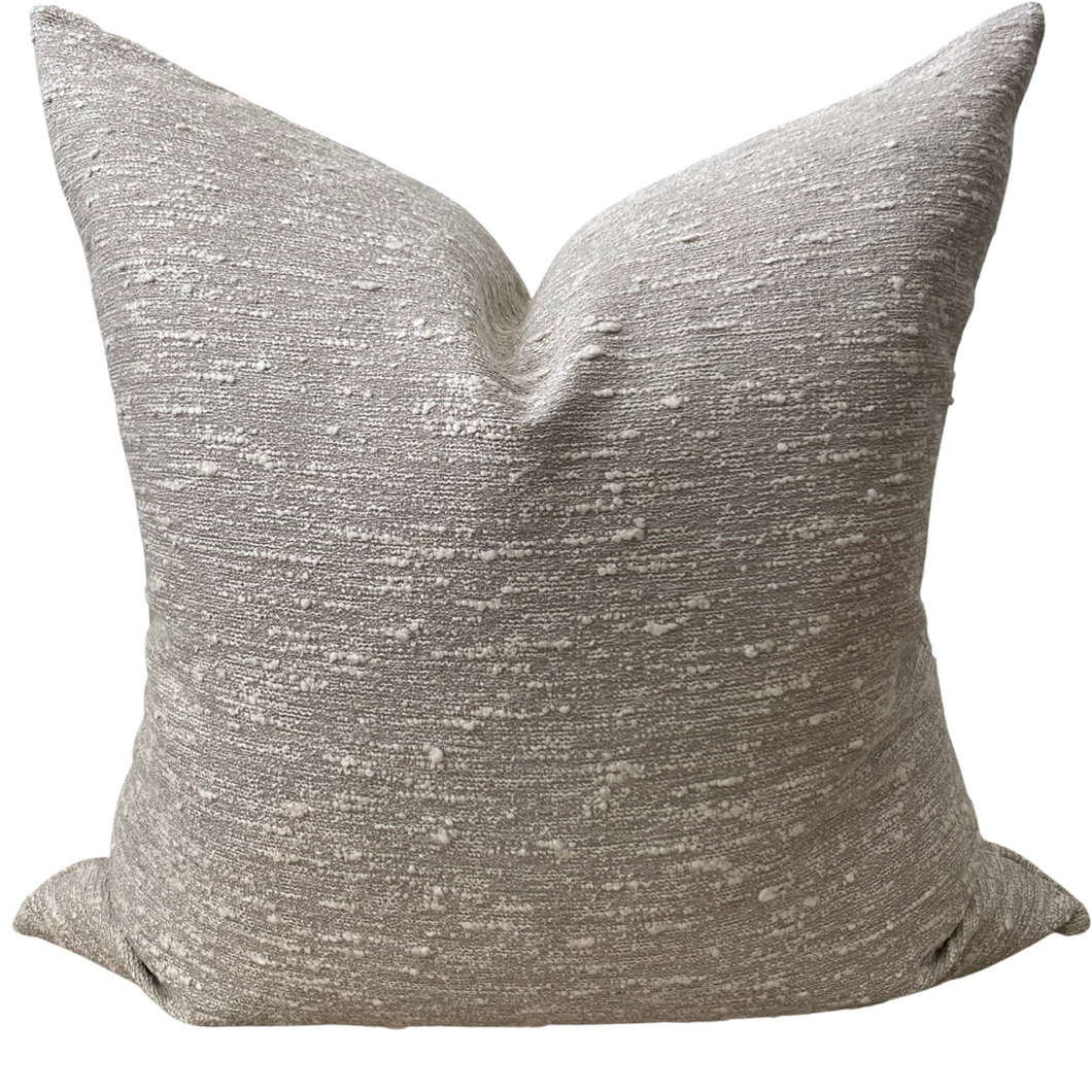 Gray and White Bouclé Pillow