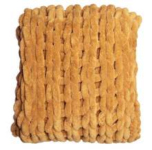 Load image into Gallery viewer, Gold Chenille Chunky Knit Throw
