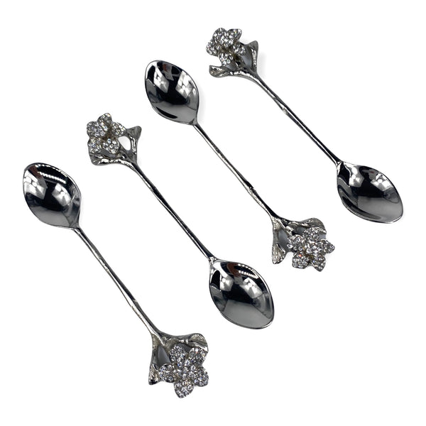 Spoons w/Jeweled Flower (Set of  4)