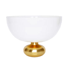 Load image into Gallery viewer, White Glass Bowl With Gold Base
