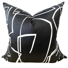 Load image into Gallery viewer, Black - White Lines Abstract Pillow
