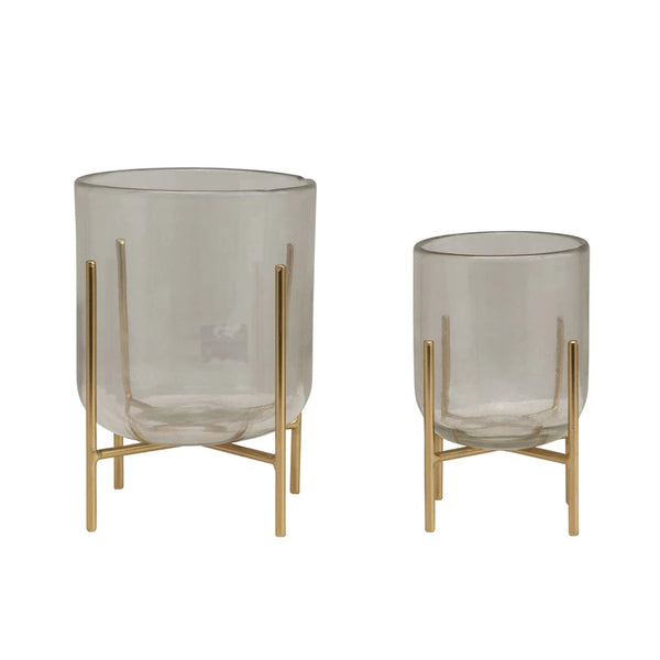 Vases/Candle Holders w/Stands, Set of 2