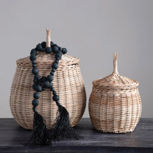 Load image into Gallery viewer, Acacia Wood Bead Garland with Raffia Tassel
