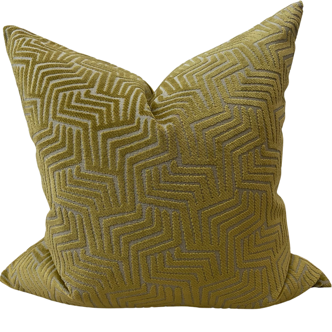 Chartreuse Velvet Cut Pillow