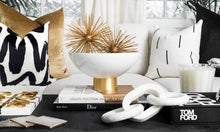 Load image into Gallery viewer, White Glass Bowl on Gold Base

