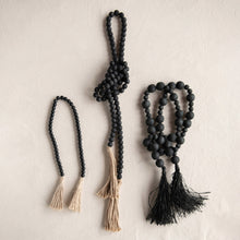 Load image into Gallery viewer, Acacia Wood Bead Garland with Raffia Tassel
