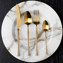 Load image into Gallery viewer, Gold/White Marble Dinner Plates - Set of 4
