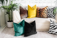Load image into Gallery viewer, White &amp; Gray Leopard Velvet Pillow
